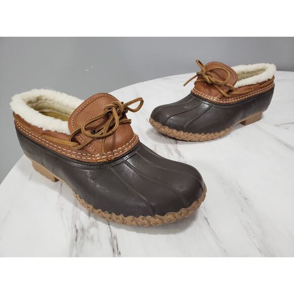 NEW NO BOX - LL BEAN Sherpa Lined Duck Shoes Mocs Waterproof - Women’s Size 9 - Picture 1 of 7